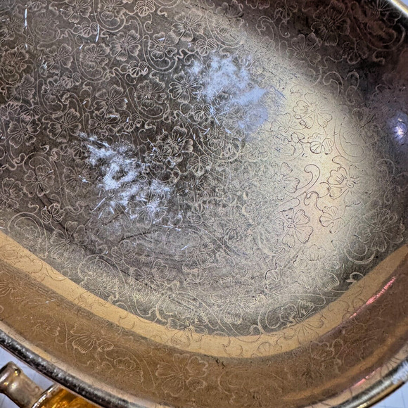 VTG MCM Lady Hamilton 22k Warranted Gold Cup Pair Floral Etching w Saucer Set - Picture 11 of 16